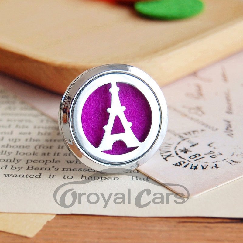 A GIFT OF LOVE Vehicle Aromatherapy Accessories Stainless Steel Hollowed-Out Essential Oil Aromatherapy Clip