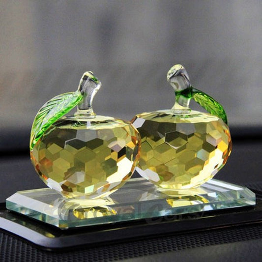 Material de cristal y decoración de coche creativa mágica con patrón de manzana