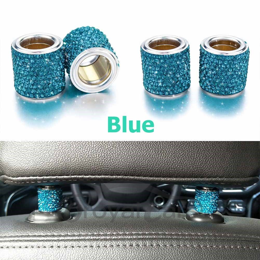 Decoración de soporte de almohada de coche con diamantes de imitación brillantes de 2 piezas 