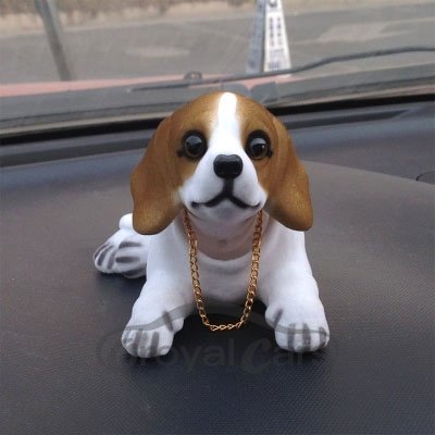 Resin Flocking Shaking Head Beagle Creative Car Decor