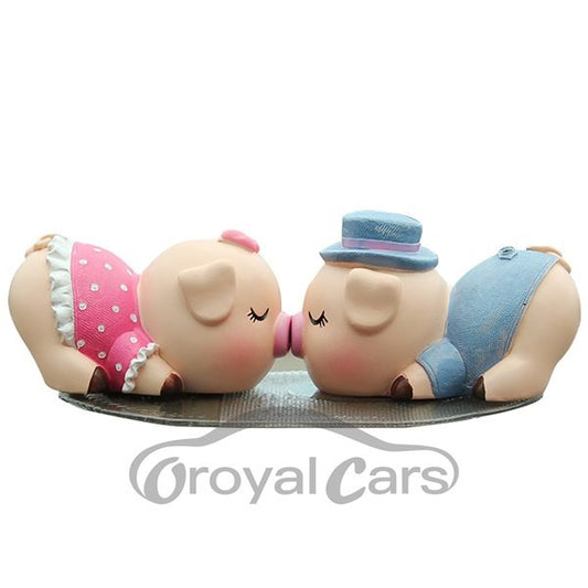 Extremely Cute Resin Kissing Pigs Car Decor