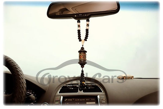 Correa de rueda de oración budista, decoración creativa para coche