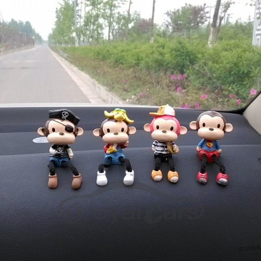 Artificial Stained Attractive And Cute Cartoon Monkey Creative Car Decor