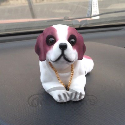 Resin Flocking Shaking Head Cartoon Dog Creative Car Decor