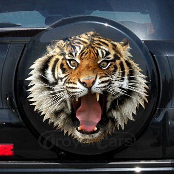 Fierce Tiger Roaring Out Pattern Design Creative Car Sticker