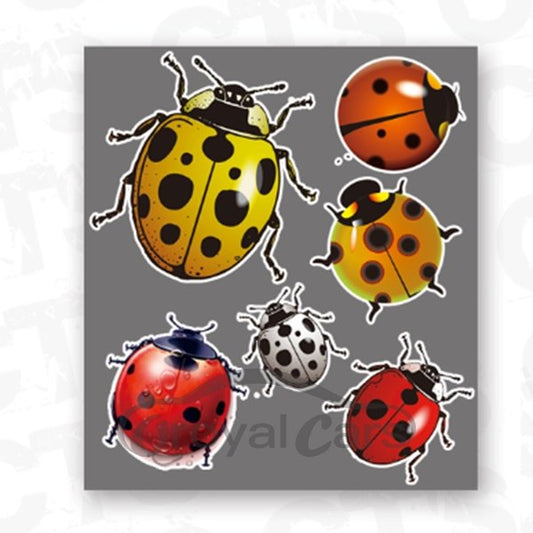Lively Multi-Color Ladybugs Lifelike Car Stickers