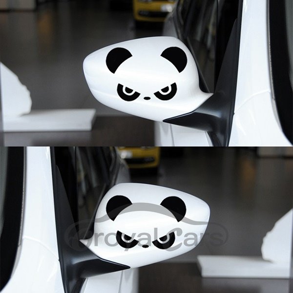 The Cute Angry Pandas Car Rear Mirrors Sticker