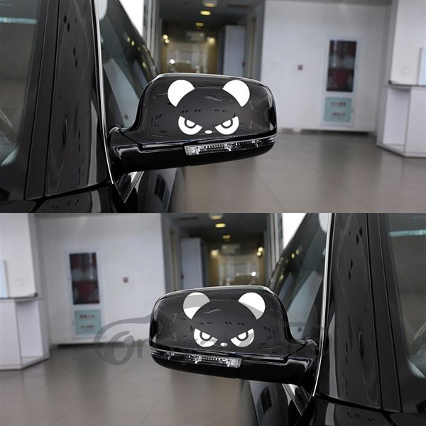 The Cute Angry Pandas Car Rear Mirrors Sticker