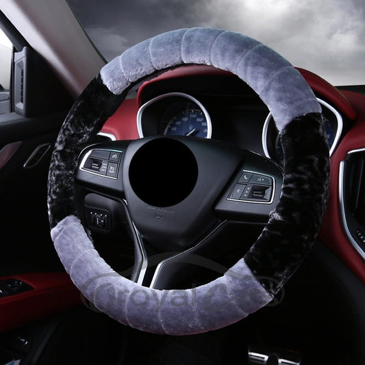 Dreamlike Color Matching Plush Material Non-Slip Warm Environmentally Friendly Odorless Winter Universal Steering Wheel