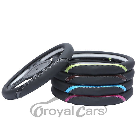 Simple Style PU Leather Universal Steering Wheel Cover Anti-slip Protector Fit 38CM/15INCH Available In A Variety Of Col