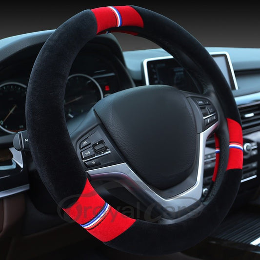Suede Material Non-Skid Keep Warm Steering Wheel Covers Perfect For Winter