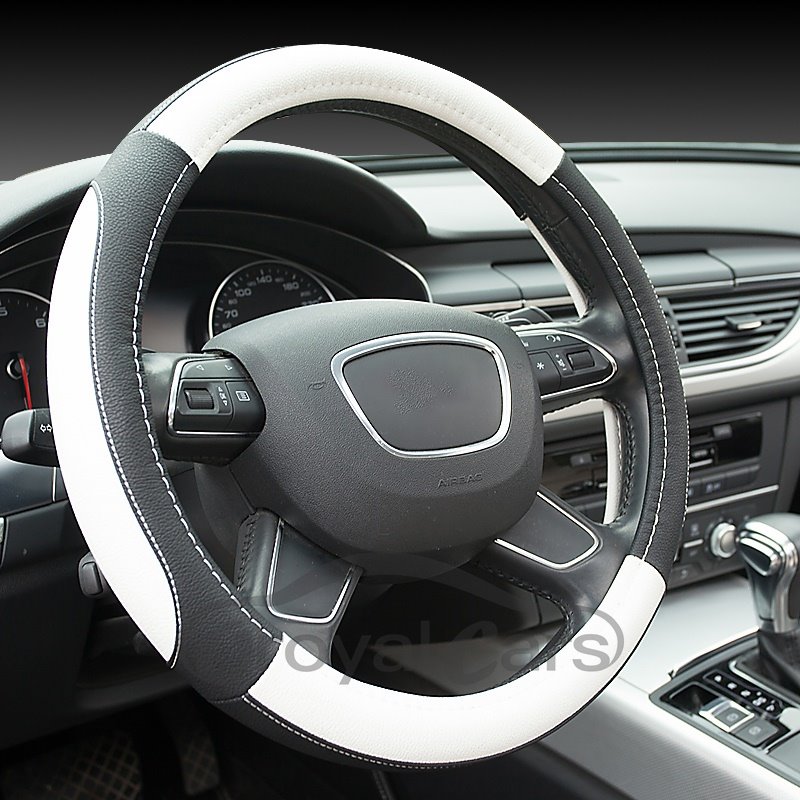 Elegant And Luxurious Healthy Anti-Slip Excellent Grip(Polychrome) PU Leather Steering Wheel Cover Wear-resistant Dirt-r