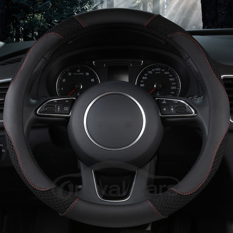 Sports Style Multi-Colored Embossing Pattern Anti-Slip Durable Breathable & Odor Free Steering Wheel Cover