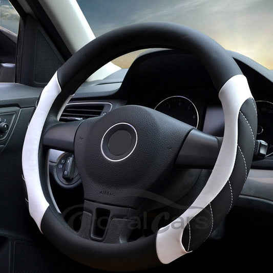 Sports Style Cool Colors PVC Leather Steering Wheel Cover Wear Resistant Dirt Resistant Breathable Non Slip