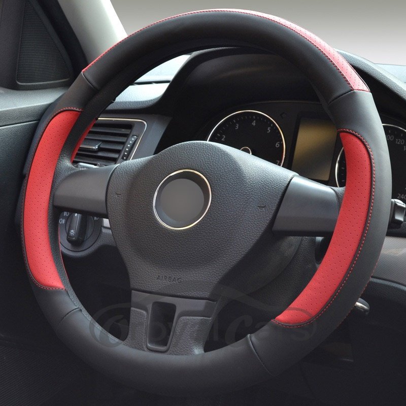 Ultra-Thin Leather Punching Design Breathable Antiskid Steering Wheel Cover