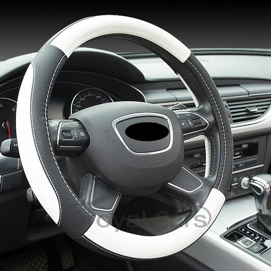 Plain Pattern PU Material Business Style Steering Wheel Cover Suitable for Most Round Steering Wheels