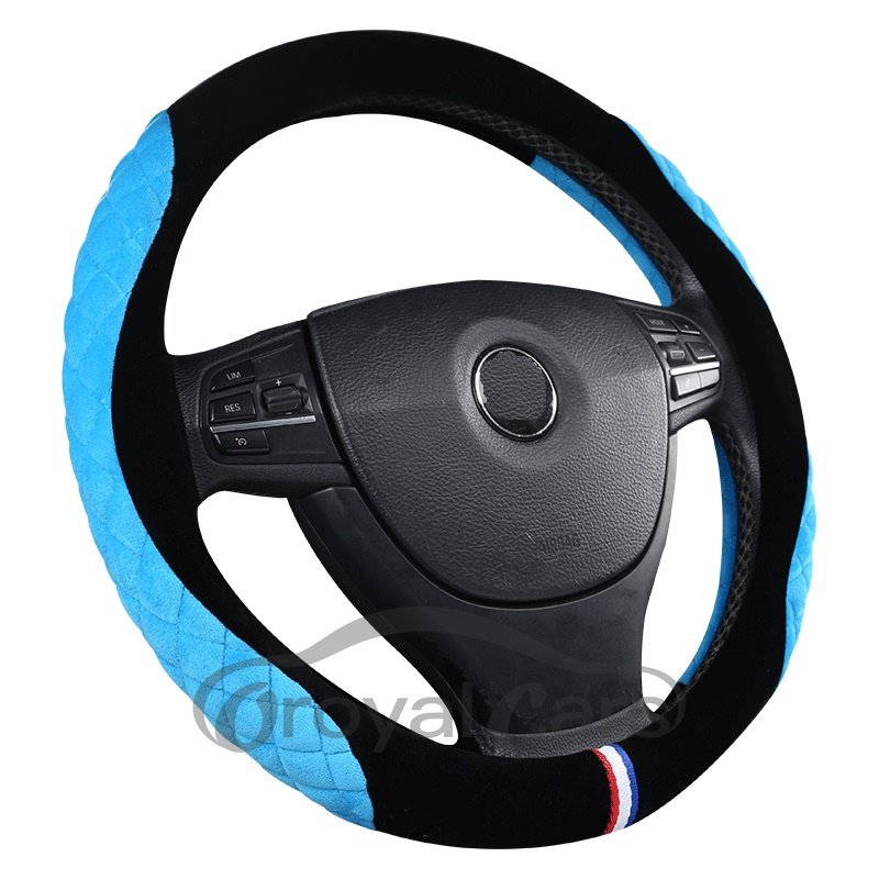 Suede With Bright Package On Both Sides Steering Wheel Cover