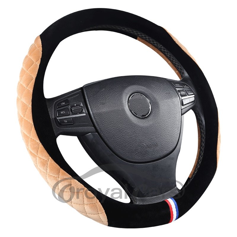 Suede With Bright Package On Both Sides Steering Wheel Cover