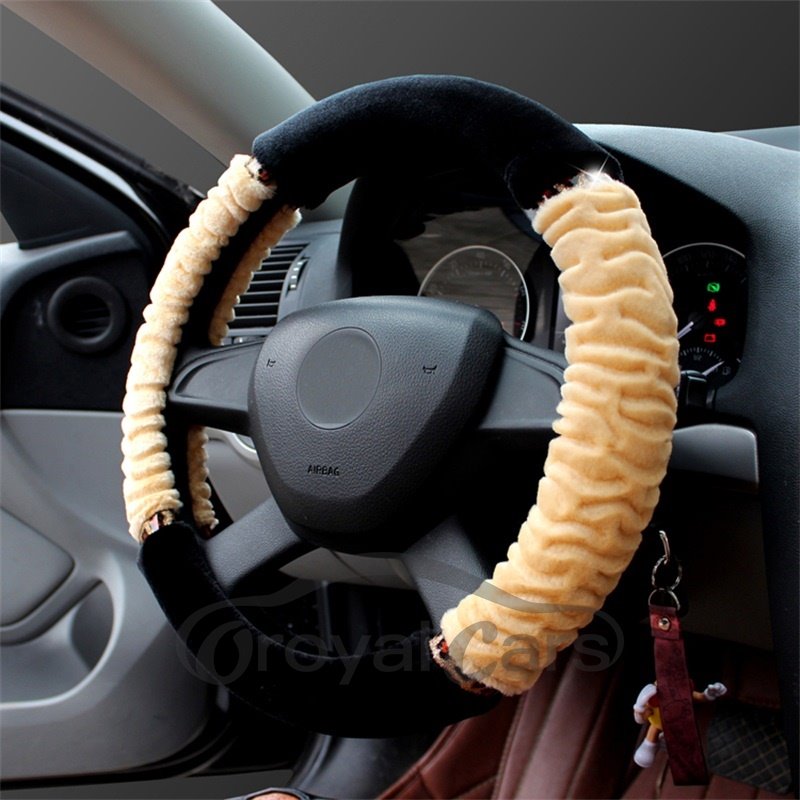 Warm Super Soft Plush Concise Designed Steering Wheel Cover