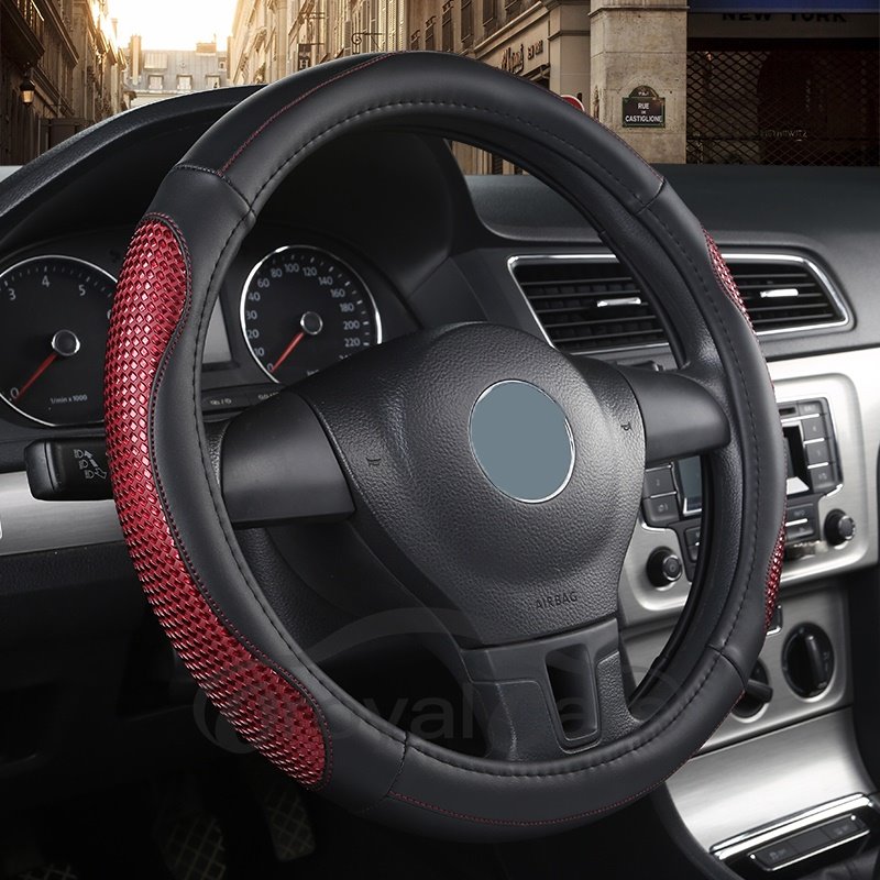 Anti-skid Wear-resistant Dirt-resistant Durable And Breathable Not Hurt Hands Sport Style Color Block PVC Steering Wheel