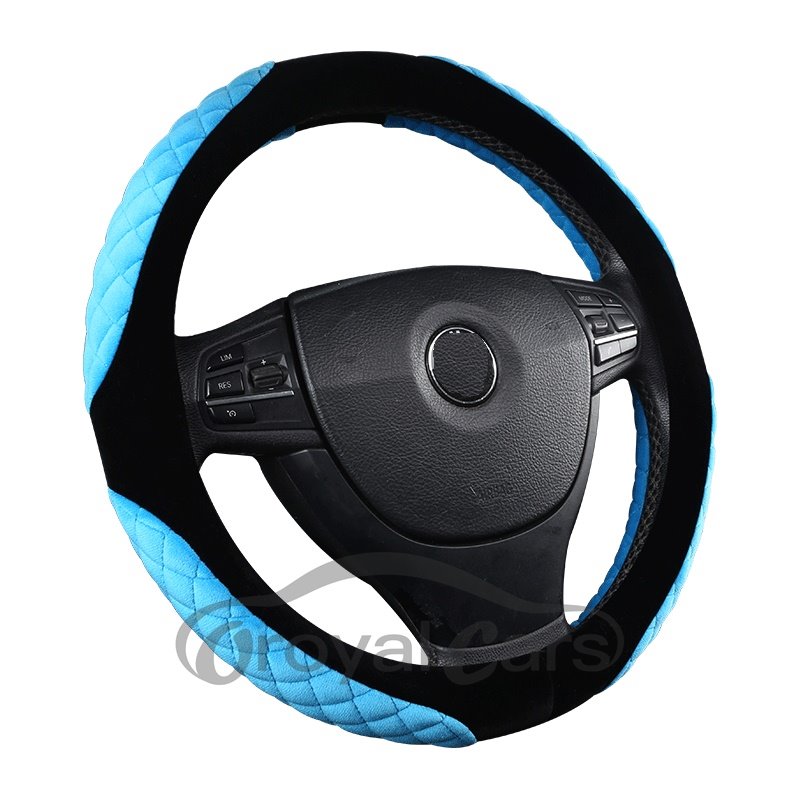 Cost-efficient Suede With Bright Package On Four Corners Steering Wheel Cover
