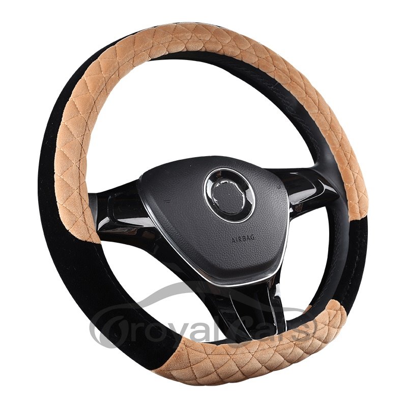 Fluffy Suede Bright Color Holding Warm Steering Wheel Cover