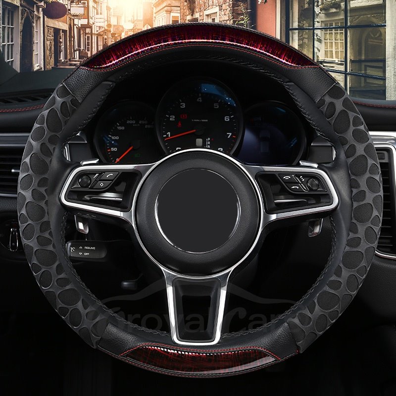 PVC Material Color Block All Seasons Simple Style Steering Wheel Cover