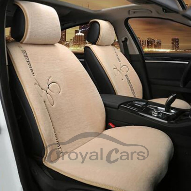5-Seats Pure Wool Material No Depilation No Discoloration No Sultry Winter Universal Fit Seat Covers