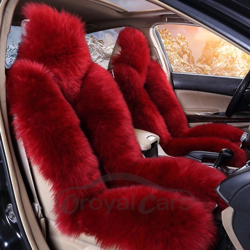 Warm Wool Hair Material Winter Pure Color Options Car Seat Covers