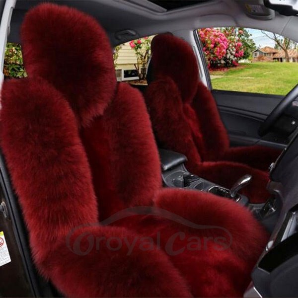 Funda de asiento de coche universal súper acogedora material de lana de cordero lujosa y duradera 
