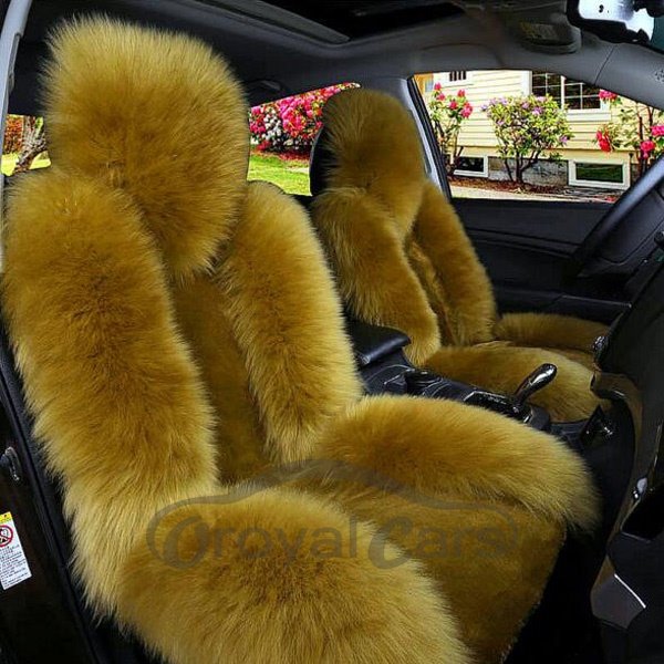 Luxuriöser und warmer, bezaubernder, modischer Universal-Autositzbezug aus Lammwolle 