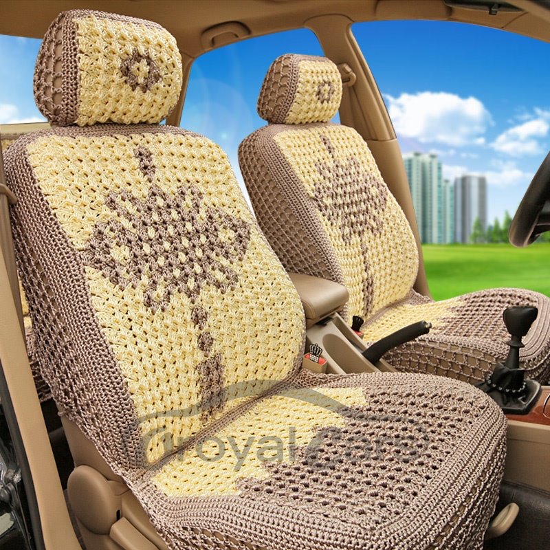 Funda de asiento de coche universal refrescante de punto superexcelencia con patrón de nudo chino