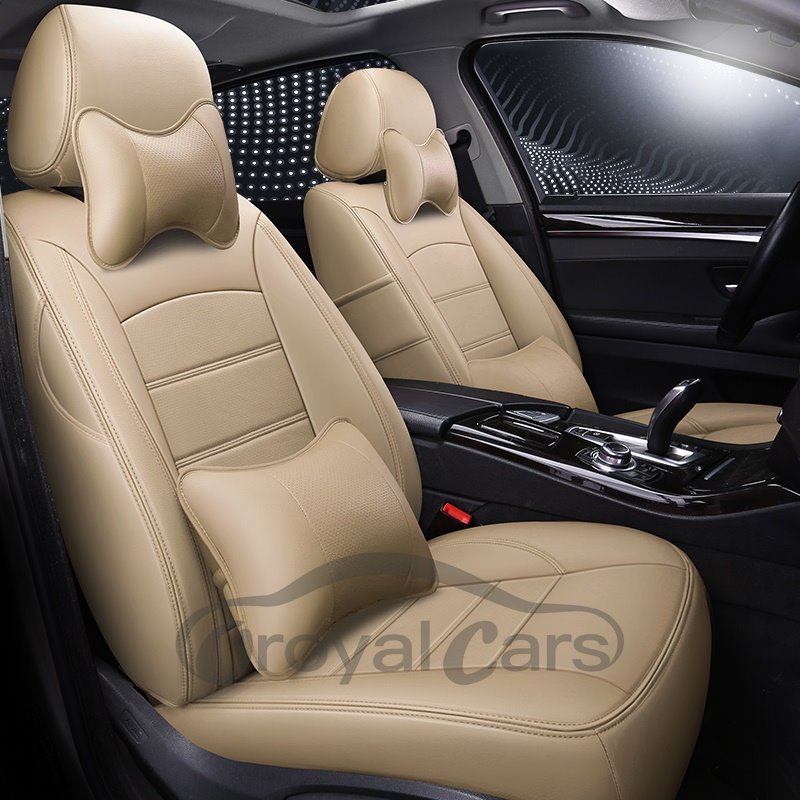 Simple Style Solid Color Design PU Leather Material 360 Full Encirclement Compatible Airbag ONE CAR ONE VERSION Custom