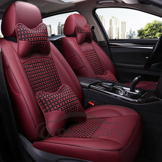 Modern Style Leather+Ice Silk Materials Breathable Comfortable Intimate ONE CAR ONE VERSION Custom Fit Seat Covers