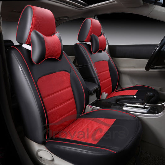 Luxury Color Block Simple Style PVC Leather Custom Car Seat Cover