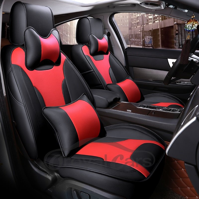 Modernistic Business Style Color Blocking Leather Custom Seat Cover
