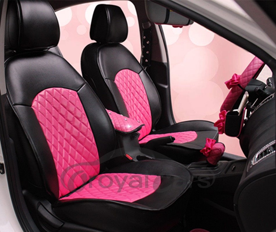 Princess Style Color Block Leather Custom Car Seat Cover