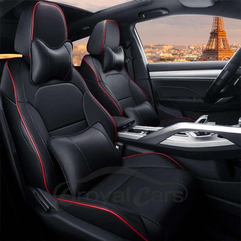 Luxury Color Block Modern Style PU Leather Custom Car Seat Cover