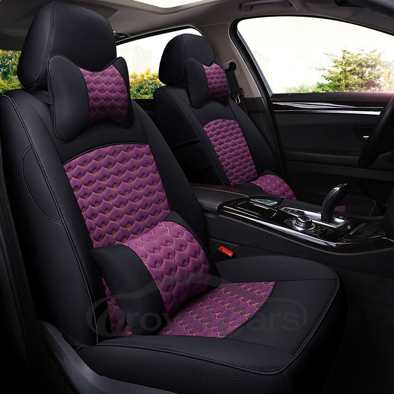 Luxury Color Block Simple Style Cloth Art Custom Car Seat Cover