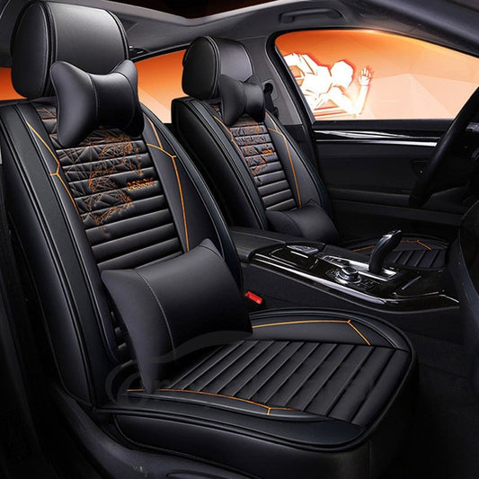 Sports&Handsome Style Stripe Design PVC Leather Comfortable And Durable Universal Fit Seat Cover
