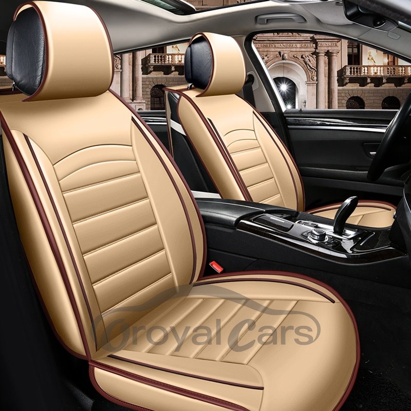 Black Background Block Bright Color Durable Universal Leather Car Seat Cover