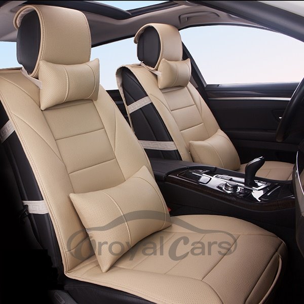 Car Seat Covers, Faux Leatherette Automotive Vehicle Cushion Cover for Cars SUV Pick-up Truck Universal Fit Set Auto Int
