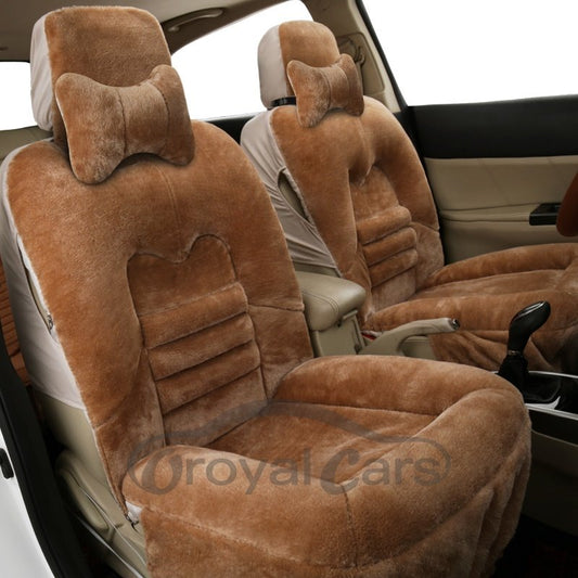 Don't Lose Hair Don't Fade Not Easy To Disconnect Suede Material Winter Warm 1 Front Single Seat Cover Suitable For Most Cars