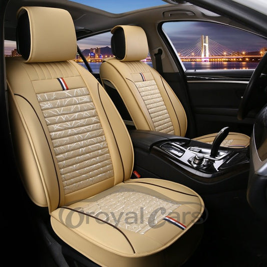 Full Coverage Wear-Resistant And Dirty-Resistant Classic Style Artificial Leather And Flax Mixture Material 1 Front Car