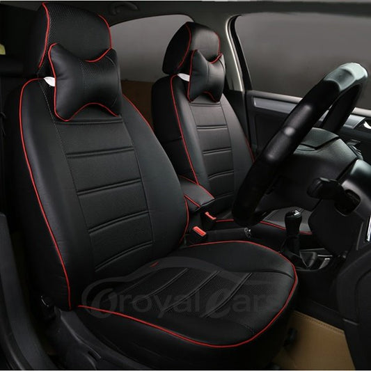 Classic And Concise Designed Pure Color PU Leatherette Material Custom Fit Car Seat Covers