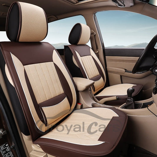 Cobertura completa, resistente al desgaste, lino duradero, 1 funda para asiento delantero de coche, adecuada para la mayoría de los coches/fundas para asientos de 7 plazas, se pueden personalizar