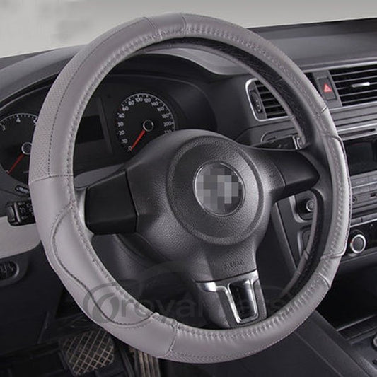 Classic Solid Leather Material And Most Popular Steering Wheel Covers Suitable for Most Round Steering Wheels
