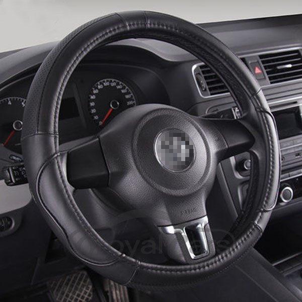 Classic Solid Leather Material And Most Popular Steering Wheel Covers Suitable for Most Round Steering Wheels
