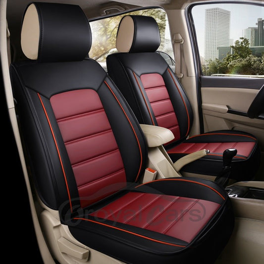 Verschleißfestes, strapazierfähiges Leder mit vollständiger Abdeckung, 1 vorderer Autositzbezug, geeignet für die meisten Autos/7-Sitzer-Sitzbezüge 