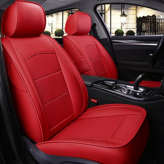 Simple Style Real Leather Color Block Design Wearproof&Breathable Custom Fit Seat Cover